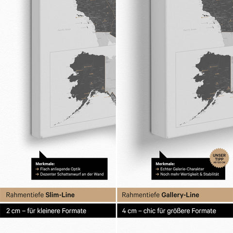 Mappa degli USA per puntine TRAVEL® – Grigio chiaro
