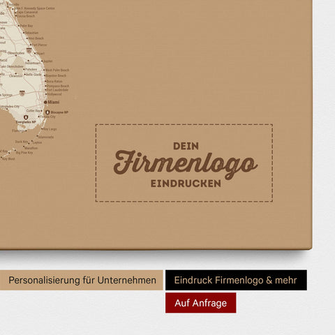 Mappa degli USA per puntine TRAVEL® – Treasure Gold