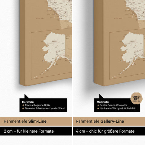 Mappa degli USA per puntine TRAVEL® – Treasure Gold