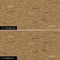 USA Amerika Karte Poster wahlweise mit dem Straßennetz der wichtigsten Highways und Interstates