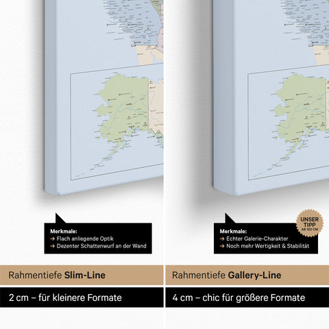 Mappa degli USA per puntine TRAVEL® – Multicolor Atlante (Mappa Politica)
