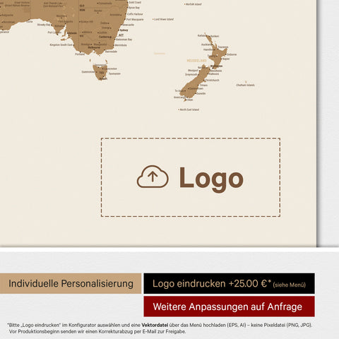 Mappa del mondo ANTARCTICA® Magnetboard – Bronzo