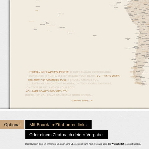 Mappa del mondo ANTARCTICA® Magnetboard – Oro