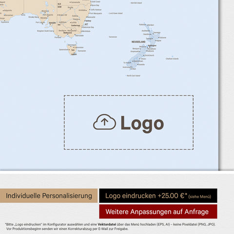 Mappa del mondo ANTARCTICA® Magnetboard – Atlante multicolore