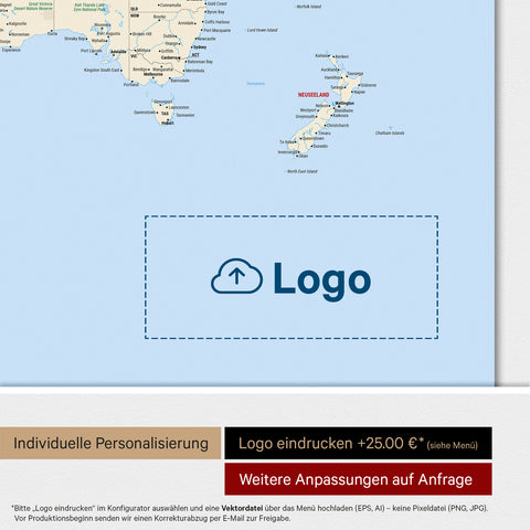 Mappa del mondo ANTARCTICA® Magnetboard – Classico multicolore