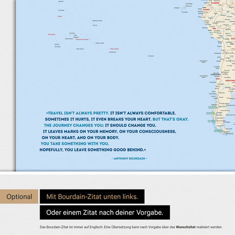 Mappa del mondo ANTARCTICA® Magnetboard – Classico multicolore