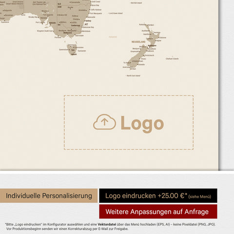 Mappa del mondo ANTARCTICA® Magnetboard – Opaco multicolore