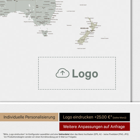 Mappa del mondo ANTARCTICA® Magnetboard – Salvia multicolore