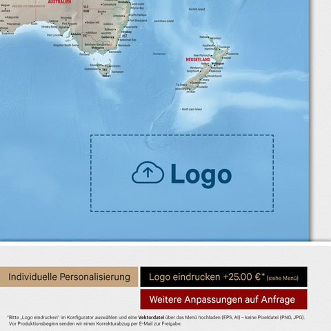 Mappa fisica del mondo ANTARCTICA® Magnetboard – Terra multicolore