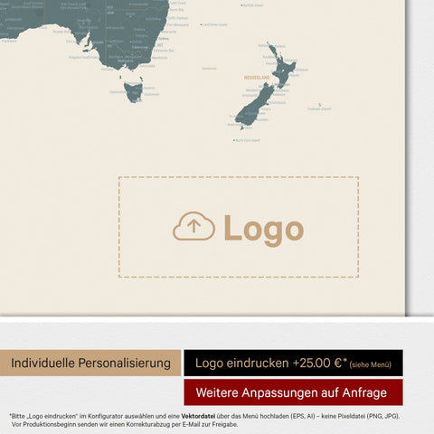 Mappa del mondo ANTARCTICA® Magnetboard – Vivido multicolore