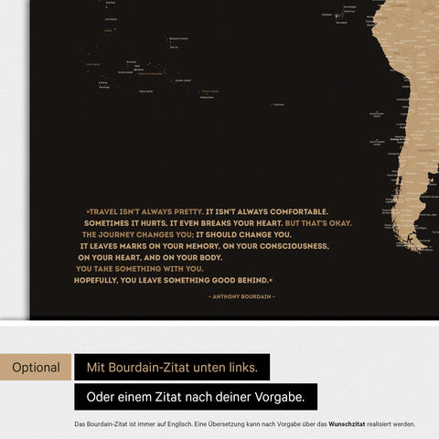 Mappa del mondo ANTARCTICA® Magnetboard – Nero Sonar