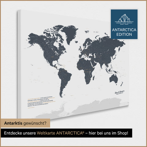 Mappa del mondo per puntine TRAVEL® – Denim Blue