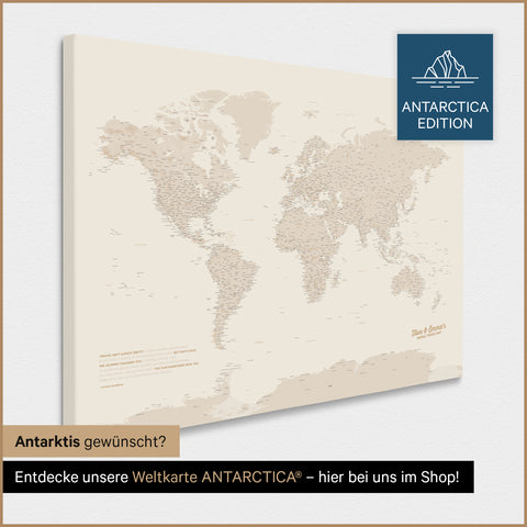 Mappa del mondo per puntine TRAVEL® – Oro