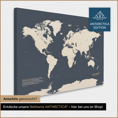Mappa del mondo per puntine TRAVEL® – Hale Navy (Blu scuro-oro)