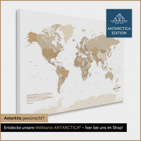 Mappa del mondo per puntine TRAVEL® – Multicolor Beige
