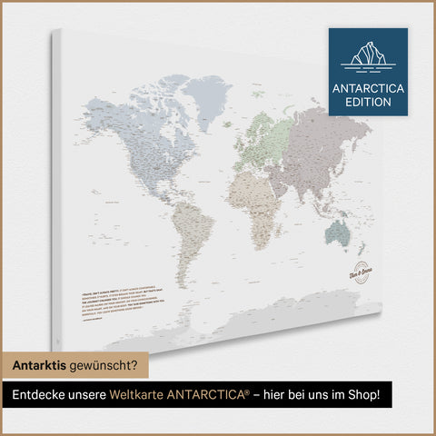Mappa del mondo per puntine TRAVEL® – Multicolore chiaro