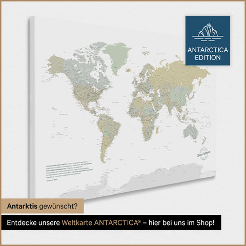 Mappa del mondo per puntine TRAVEL® – Salvia multicolore