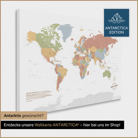 Mappa del mondo per puntine TRAVEL® – Siena multicolore