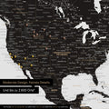 Detail einer Weltkarte in Light Black zeigt Details aus den USA und Kanada