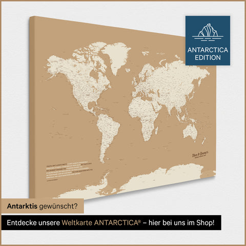 Mappa del mondo per puntine TRAVEL® – Oro tesoro