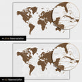 Mappa del mondo marrone con profondità marine bidimensionali