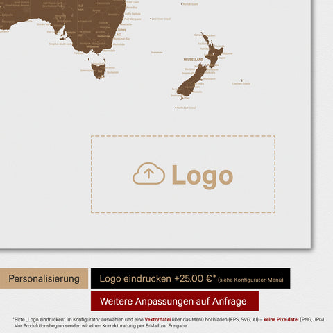 Mappa del mondo TRAVEL® poster magnetico – Marrone