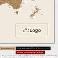 Mappa del mondo in bronzo con logo aziendale impresso