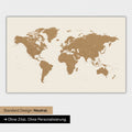 Mappa del mondo in versione standard neutra e colore bronzo