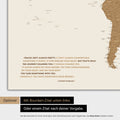 Mappa del mondo in bronzo con citazione impressa di Anthony Bourdain, che può essere sostituita con qualsiasi altra citazione durante la personalizzazione