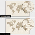 Mappa del mondo a colori Desert Sand con profondità marine bidimensionali