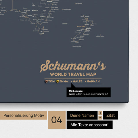 Personalisierung Motiv 4 mit Namen für die ganze Familie sowie mit Legende