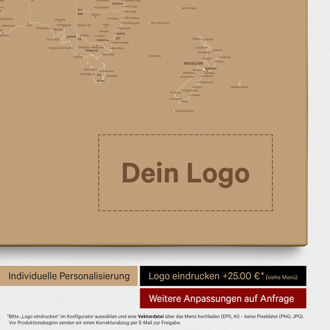 Mappa del mondo per puntine FINELINE® – Treasure Gold