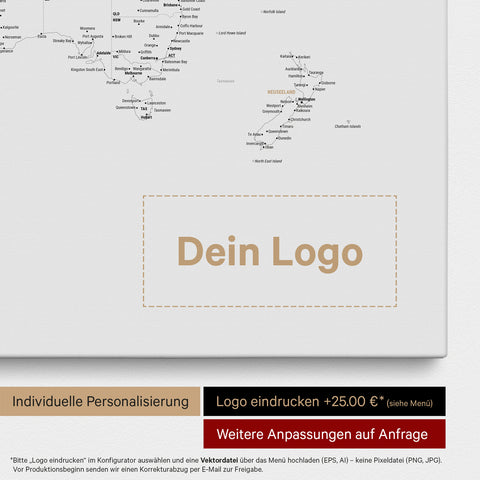 Mappa del mondo per puntine FINELINE® – Nero chiaro