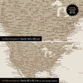 Confronto dimensioni di una mappa del mondo su tela nei formati 140 x 90 cm e 80 x 50 cm