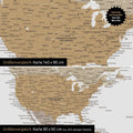 Confronto dimensioni di una mappa del mondo su tela nei formati 140 x 90 cm e 80 x 50 cm