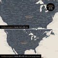Confronto dimensioni di una mappa del mondo su tela nei formati 140 x 90 cm e 80 x 50 cm