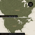 Confronto dimensioni di una mappa del mondo su tela nei formati 140 x 90 cm e 80 x 50 cm