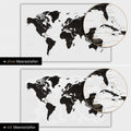 Mappa del mondo in colore Nero Chiaro con profondità marine bidimensionali