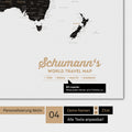 Mappa del mondo in colore Nero Chiaro con personalizzazione come logo familiare