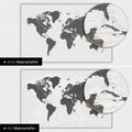 Mappa del mondo in colore grigio chiaro con profondità marine bidimensionali