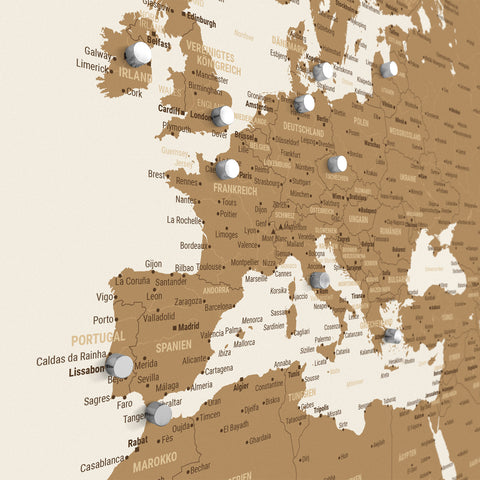 Mappa del mondo TRAVEL® poster magnetico – Bronzo