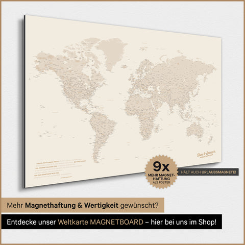Mappa del mondo TRAVEL® poster magnetico – Oro