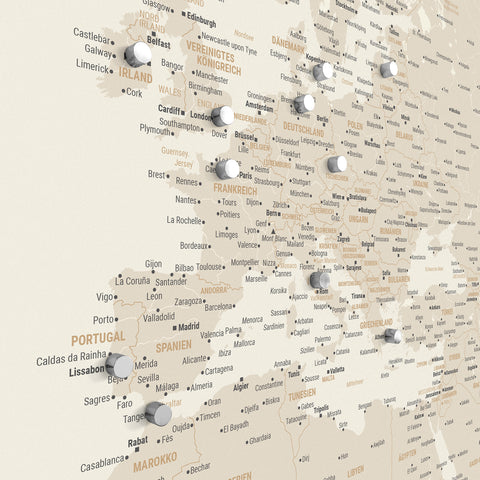 Mappa del mondo TRAVEL® poster magnetico – Oro
