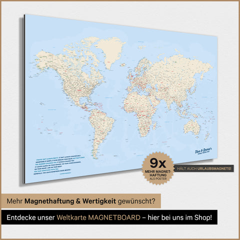 Mappa del mondo TRAVEL® poster magnetico – Multicolor Classic