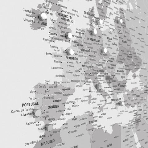 Mappa del mondo TRAVEL® poster magnetico – Multicolor Gray