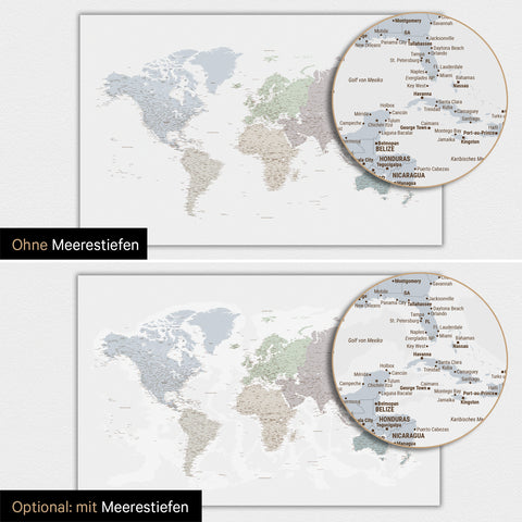 Mappa del mondo TRAVEL® poster magnetico – Multicolor Light