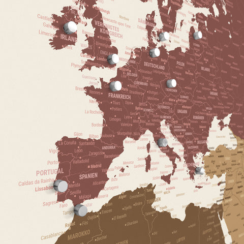 Mappa del mondo TRAVEL® poster magnetico – Multicolor Matt