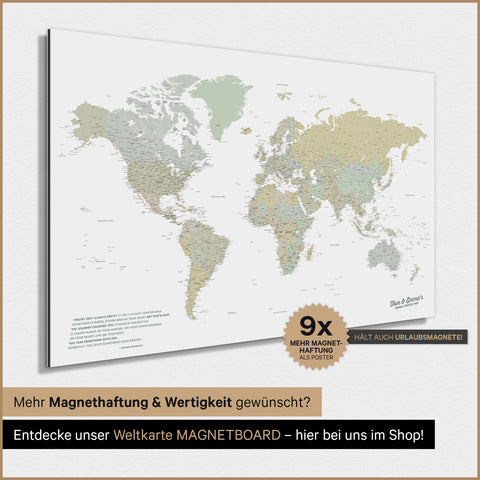Mappa del mondo TRAVEL® poster magnetico – Multicolor Sage