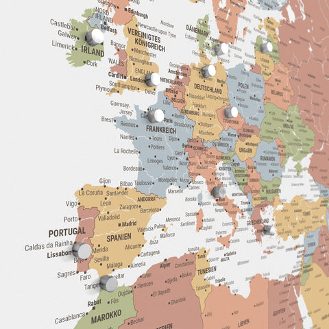 Mappa del mondo TRAVEL® poster magnetico – Multicolor Sienna