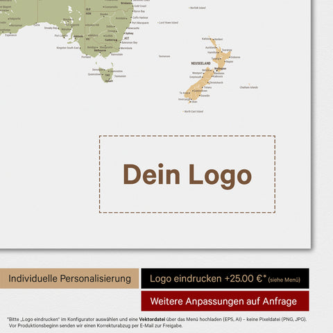 Mappa del mondo TRAVEL® poster magnetico – Multicolor Sienna